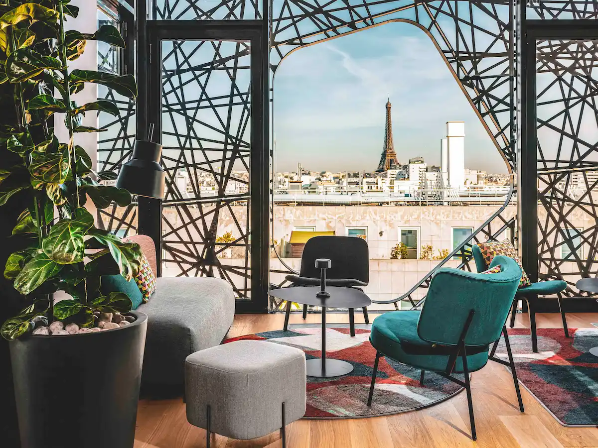 Rooftop bar with Eiffel Tower view