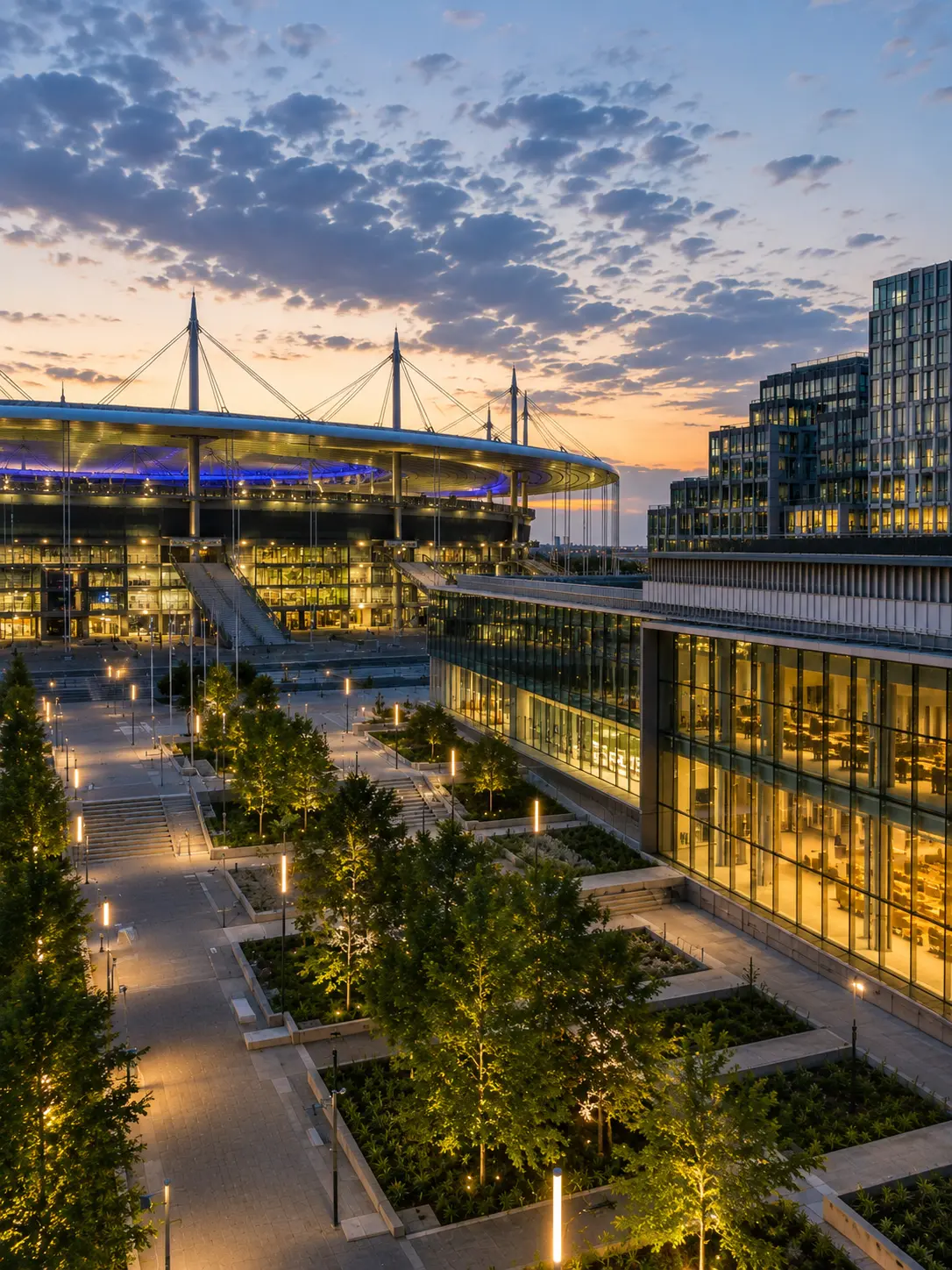 Centre de conférences moderne dans le quartier d'affaires de Saint-Denis
