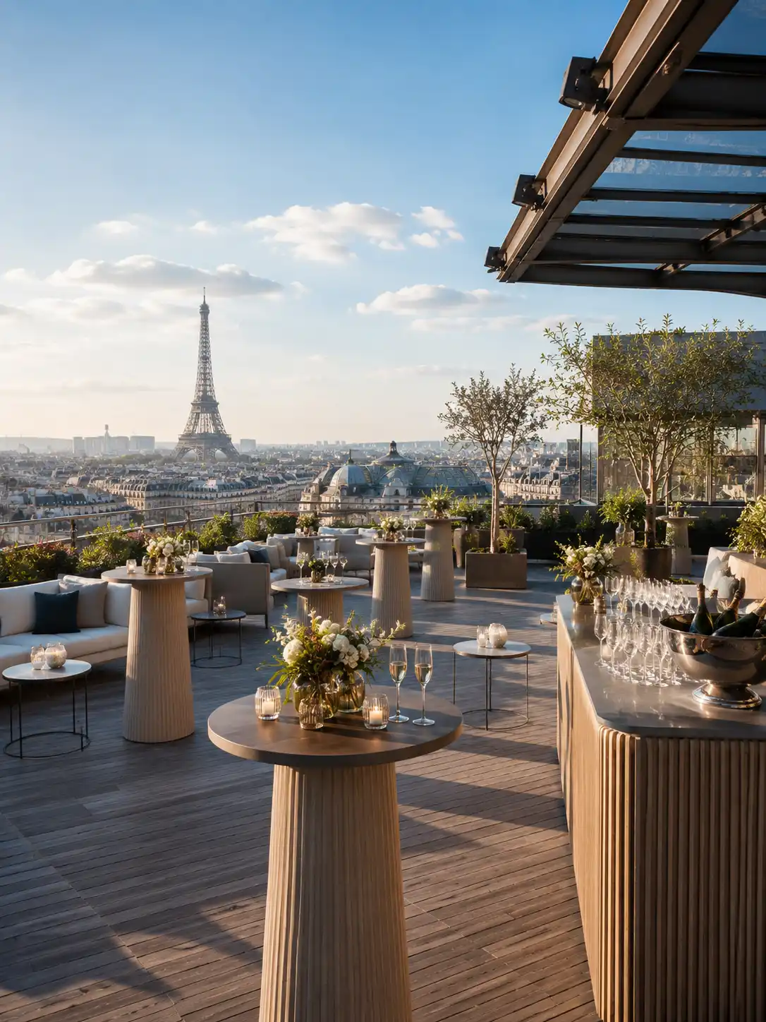 Premium rooftop for a corporate party with a view over Paris